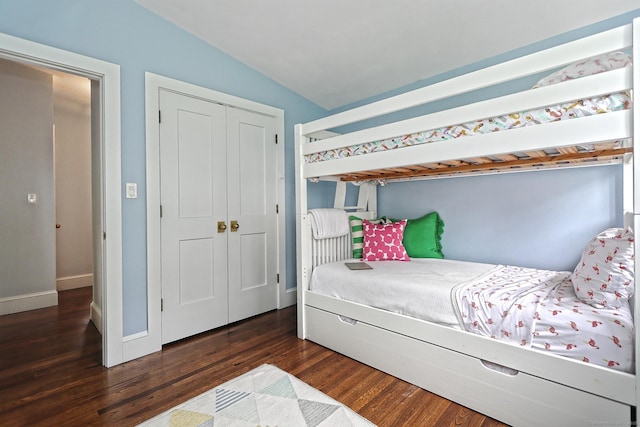 23 Briarwood Dr, Old Saybrook, CT 06475 - bedroom featuring vaulted ceiling, wood finished floors, and a closet