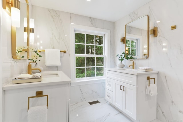 36 Hendrie Ave, Greenwich, CT 06878 - full bathroom featuring marble tiled floors and vanity