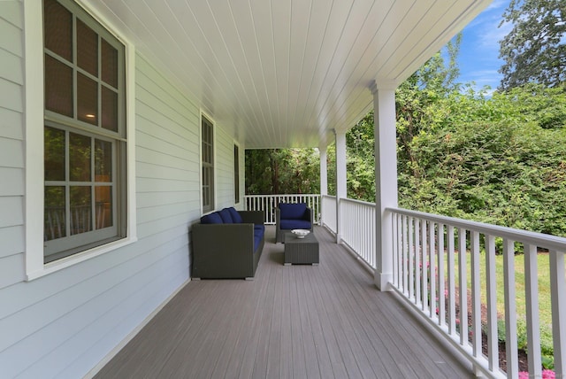 36 Hendrie Ave, Greenwich, CT 06878 - wooden deck with an outdoor hangout area