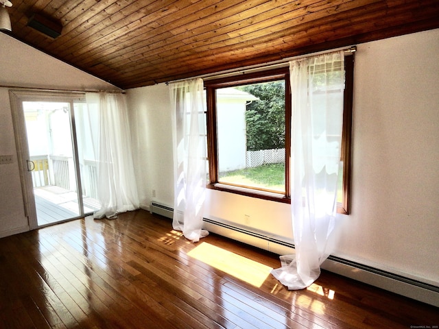23 Norfolk Rd, Torrington, CT 06790 - unfurnished room with lofted ceiling, dark wood-style floors, and wood ceiling