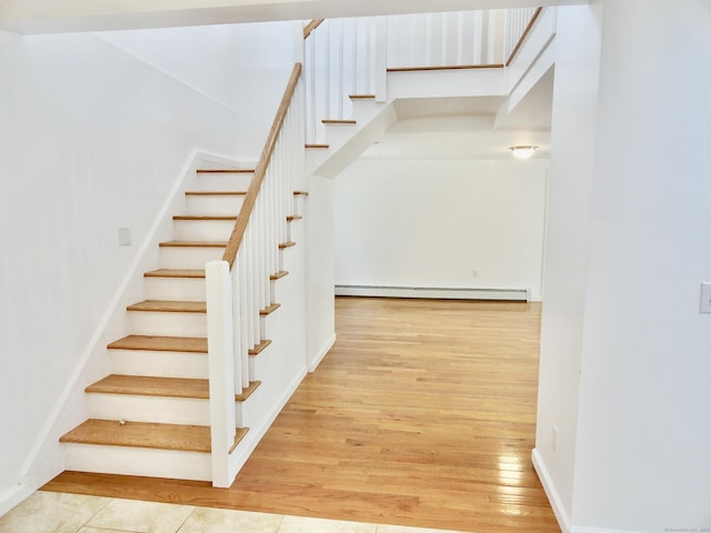 23 Norfolk Rd, Torrington, CT 06790 - staircase with a baseboard radiator and wood finished floors