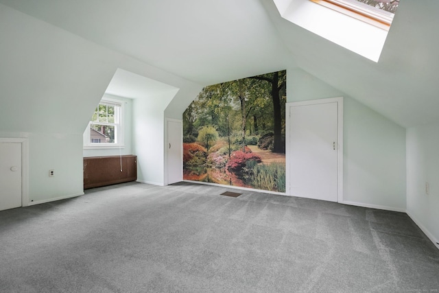 22 Brundage St, Stamford, CT 06907 - additional living space featuring lofted ceiling, carpet, and a skylight