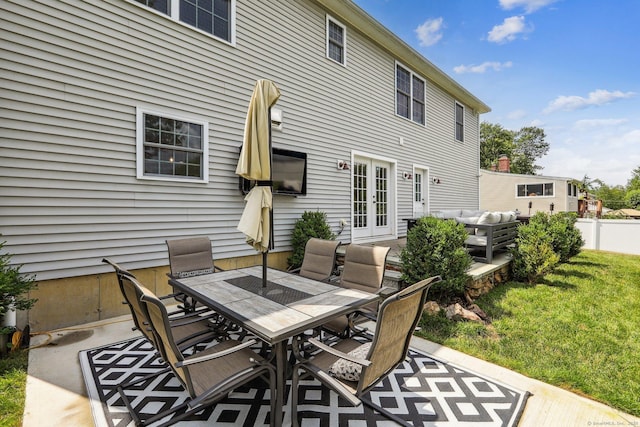 15 Wondy Way, Danbury, CT 06811 - view of patio with french doors, outdoor dining space, a grill, and outdoor lounge area