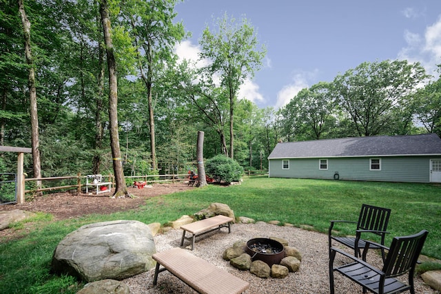 81 Burwell Rd, New Hartford, CT 06057 - view of yard with a fire pit
