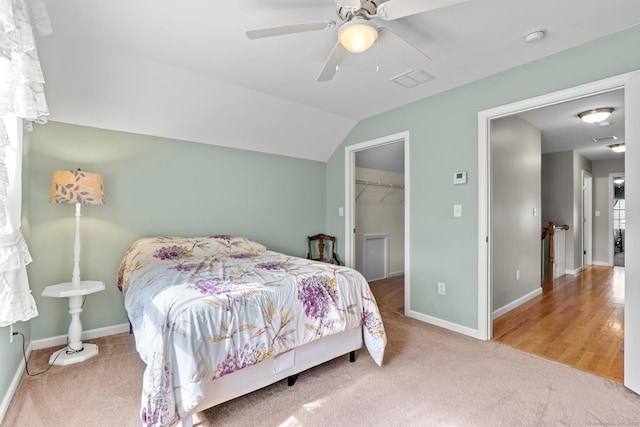 25 Quarry Ln Unit 25, Berlin, CT 06037 - bedroom featuring carpet flooring, a spacious closet, a ceiling fan, a closet, and lofted ceiling