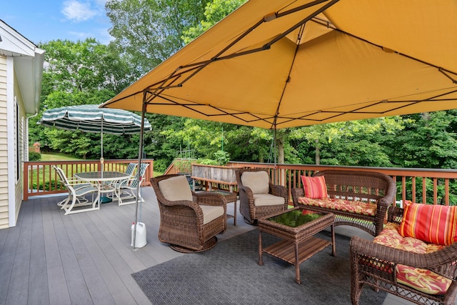 25 Quarry Ln Unit 25, Berlin, CT 06037 - wooden deck featuring outdoor dining area, an outdoor hangout area, view of scattered trees, and a gazebo