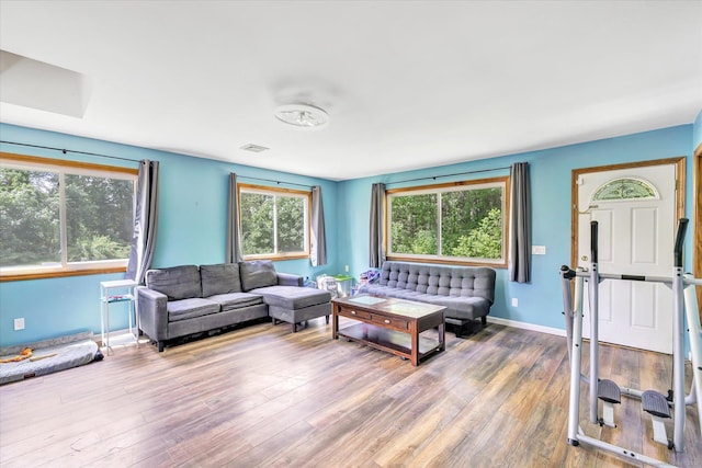 3 Old Hemlock Rd, Brookfield, CT 06804 - living area featuring wood finished floors and baseboards