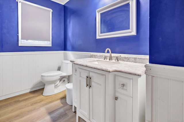 3 Old Hemlock Rd, Brookfield, CT 06804 - bathroom with wainscoting, wood finished floors, and vanity