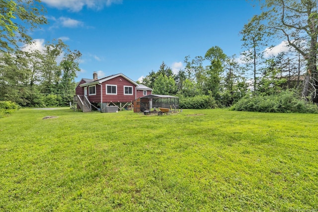 3 Old Hemlock Rd, Brookfield, CT 06804 - view of grassy yard with stairway and exterior structure