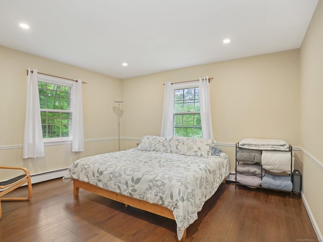 11 Dundee Rd, Stamford, CT 06903 - bedroom with wood finished floors, recessed lighting, and a baseboard radiator