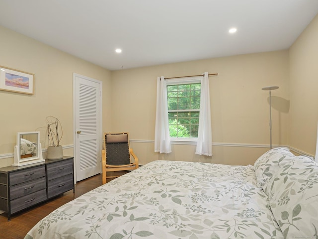 11 Dundee Rd, Stamford, CT 06903 - bedroom featuring dark wood finished floors, recessed lighting, and a closet
