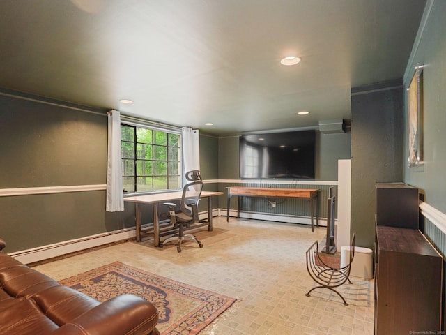 11 Dundee Rd, Stamford, CT 06903 - office with a baseboard heating unit and recessed lighting