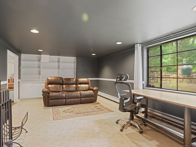 11 Dundee Rd, Stamford, CT 06903 - office featuring recessed lighting, built in features, and built in desk