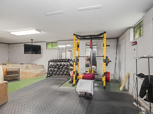11 Dundee Rd, Stamford, CT 06903 - exercise room with concrete block wall