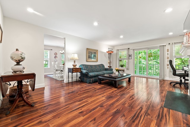 306 Hadley Dr Unit 306, Trumbull, CT 06611 - living area with wood finished floors and recessed lighting