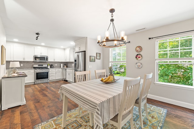 306 Hadley Dr Unit 306, Trumbull, CT 06611 - dining area with a chandelier, recessed lighting, and dark wood-type flooring