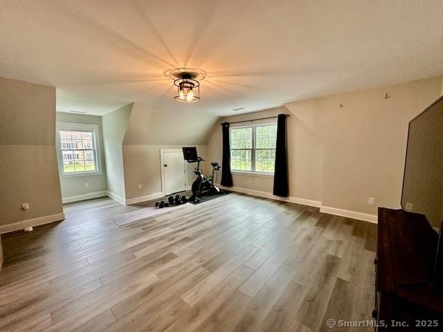 7 Pimlico Rd, Wolcott, CT 06716 - exercise room featuring wood finished floors and lofted ceiling
