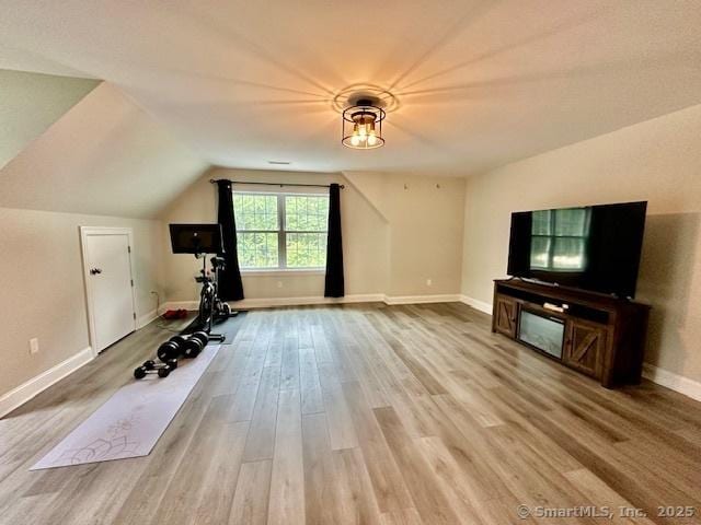 7 Pimlico Rd, Wolcott, CT 06716 - exercise room featuring wood finished floors and lofted ceiling