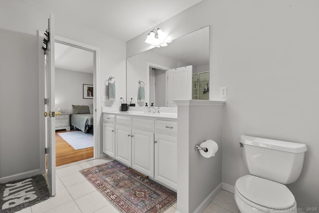 47 Bradford Walk Unit 47, Farmington, CT 06032 - full bathroom featuring vanity, tile patterned flooring, ensuite bath, and a shower