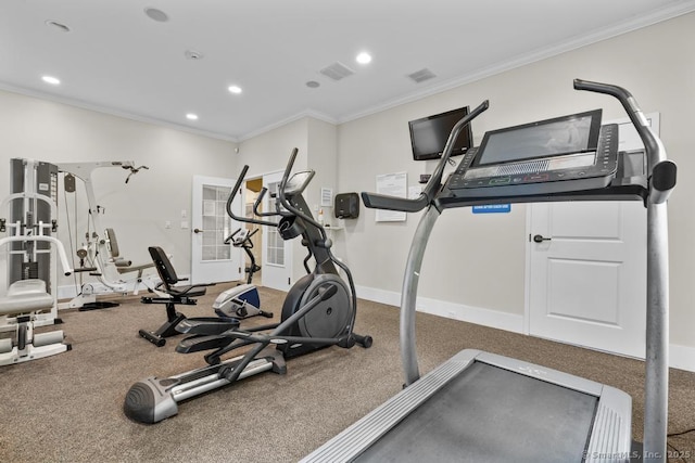 47 Bradford Walk Unit 47, Farmington, CT 06032 - workout area featuring crown molding and recessed lighting