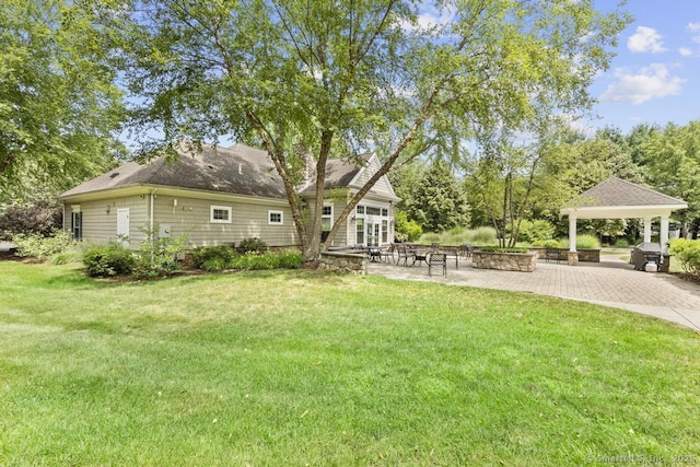 47 Bradford Walk Unit 47, Farmington, CT 06032 - view of grassy yard with a patio and a gazebo