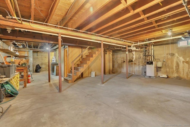 502 Adams St, Manchester, CT 06040 - below grade area with stairway and a heating unit