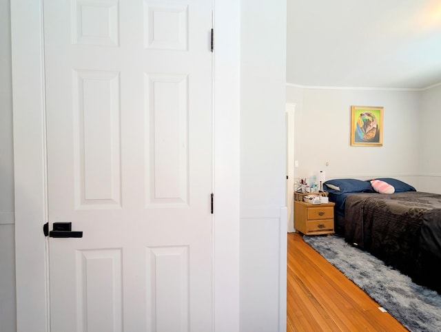 18 Victory St, Bridgeport, CT 06606 - bedroom featuring light wood-type flooring and crown molding