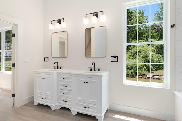 30 Tyrone Rd, Pomfret, CT 06259 - bathroom with wood finished floors and double vanity