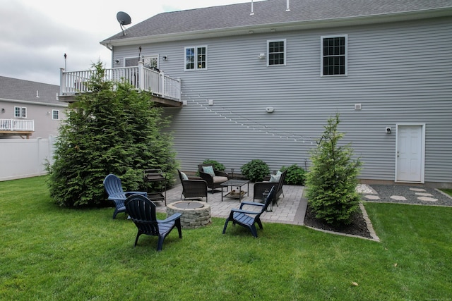 105 Hidden Pines Cir, Meriden, CT 06451 - rear view of house featuring a fire pit and a patio area