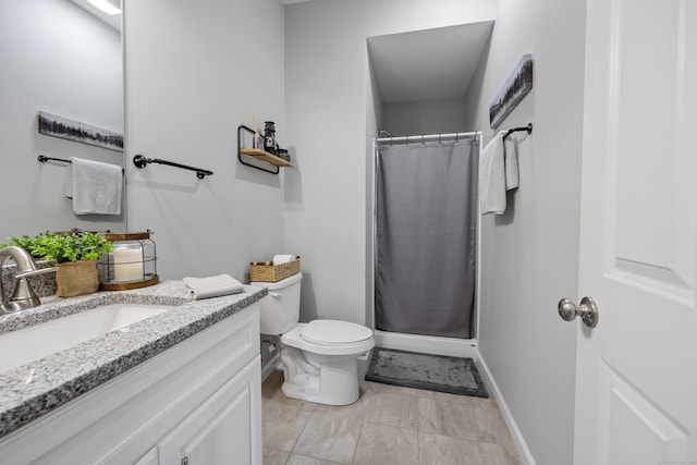 105 Hidden Pines Cir, Meriden, CT 06451 - bathroom featuring vanity, curtained shower, and marble look tiles
