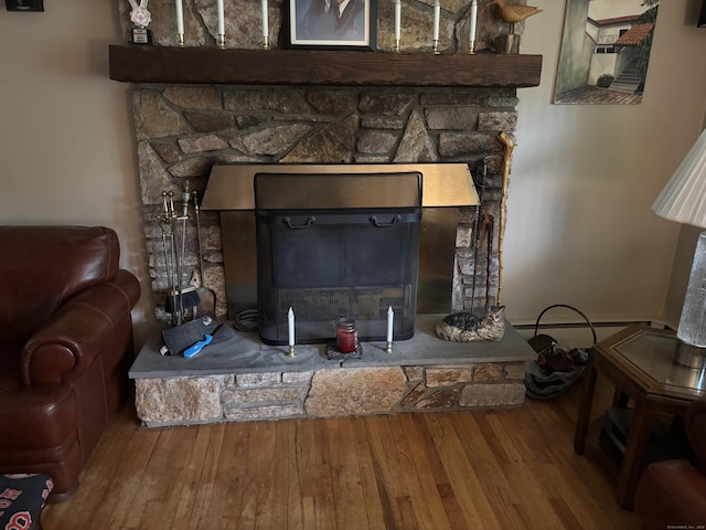 97 Flint Ridge Rd, Monroe, CT 06468 - detailed view of a stone fireplace and wood finished floors