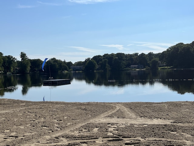 97 Flint Ridge Rd, Monroe, CT 06468 - water view featuring a dock and a heavily wooded area