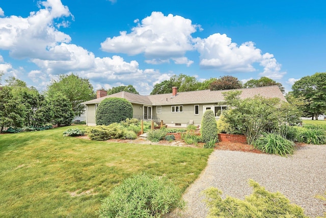 62 Clematis Rd, Agawam, MA 01001 - view of front of home with a front lawn and a chimney