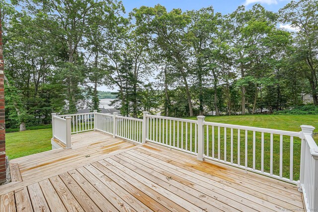 471 Moosup Pond Rd, Plainfield, CT 06354 - deck with a lawn and view of scattered trees
