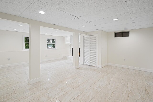 471 Moosup Pond Rd, Plainfield, CT 06354 - basement with a drop ceiling and recessed lighting