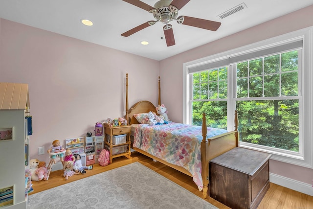 41 Palmer St Unit 20, Norwich, CT 06360 - bedroom featuring wood finished floors, recessed lighting, and a ceiling fan