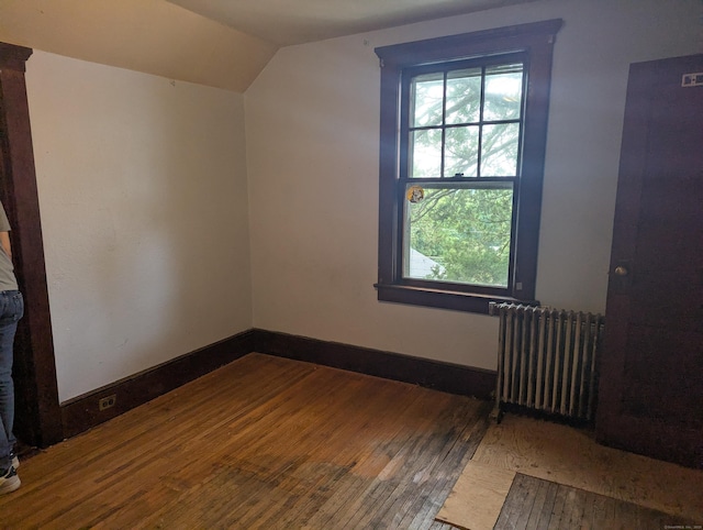 10 Staples St, Danbury, CT 06810 - bonus room featuring radiator, hardwood / wood-style flooring, plenty of natural light, and lofted ceiling