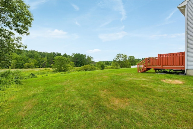 11 Fawn Rdg, Woodstock, CT 06281 - view of grassy yard featuring a wooden deck