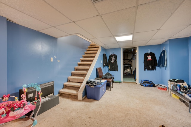 560 Yale Ave Unit 209, Meriden, CT 06450 - recreation room with a paneled ceiling and carpet