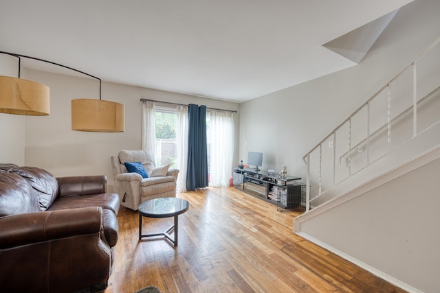 560 Yale Ave Unit 209, Meriden, CT 06450 - living room with hardwood / wood-style floors and stairs
