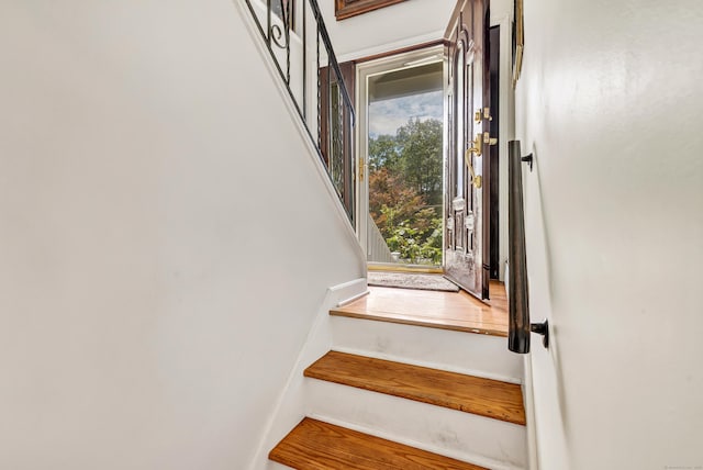 59 Laurel Wood Dr, Shelton, CT 06484 - stairway featuring baseboards