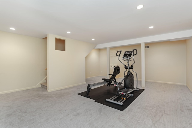 21 Lakeview Ave Unit 21, New Canaan, CT 06840 - workout room with recessed lighting and carpet