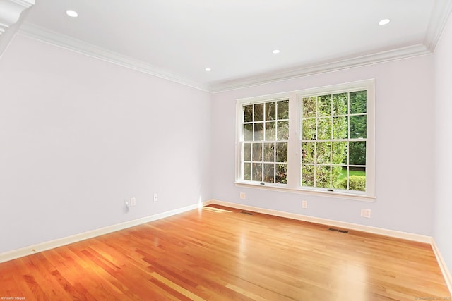 21 Lakeview Ave Unit 21, New Canaan, CT 06840 - spare room featuring ornamental molding, light wood-type flooring, and recessed lighting