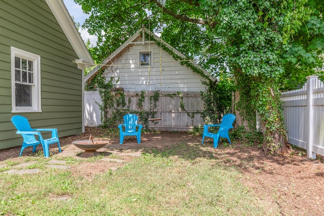 27 Thornton St, Hamden, CT 06517 - view of yard with a fire pit