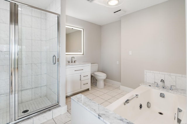104 N St Apt 803, Stamford, CT 06902 - full bathroom with a tub with jets, a stall shower, and vanity