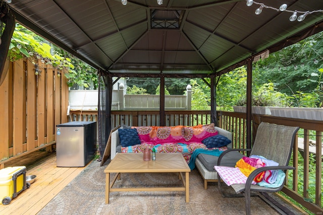 610 S Elm St, Wallingford, CT 06492 - wooden terrace with a gazebo and an outdoor living space