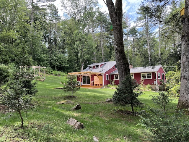 23 Little Bunggee Hill Rd, Woodstock, CT 06282 - view of front of property with a chimney and a front lawn