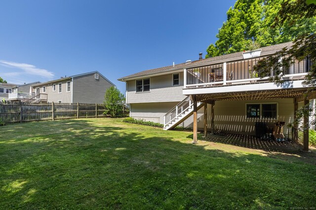 111 Nicole Dr, Milford, CT 06460 - rear view of property featuring stairs and a deck