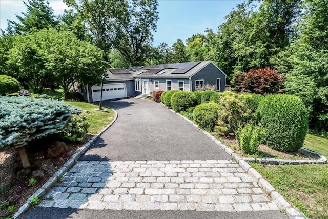 6 Big Buck Ln, Brookfield, CT 06804 - ranch-style home featuring driveway, a garage, and solar panels