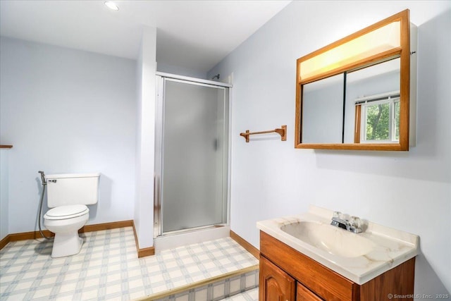 6 Big Buck Ln, Brookfield, CT 06804 - bathroom with vanity, a stall shower, and tile patterned floors